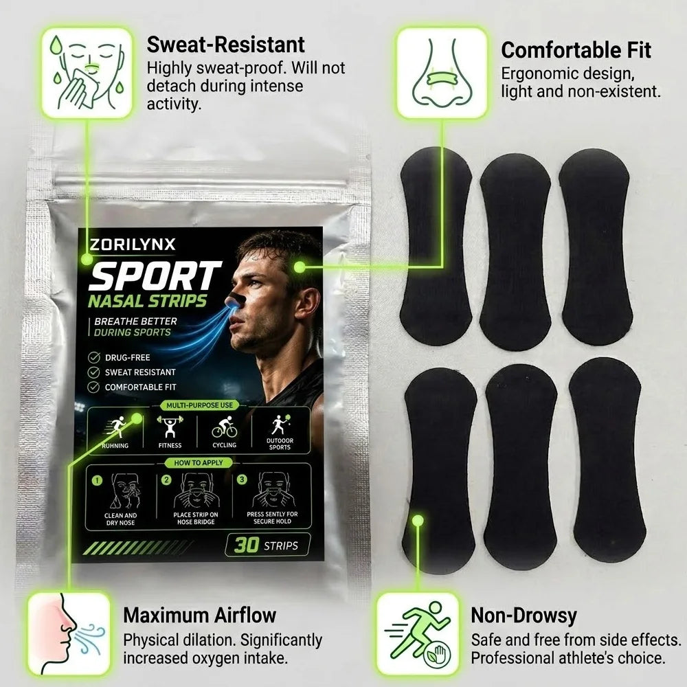 Sport Nasal Strips Better Breathing Anti Snoring Nose Strips for Sleeping Running Exercise Care Accessories Equipment Tools Pack